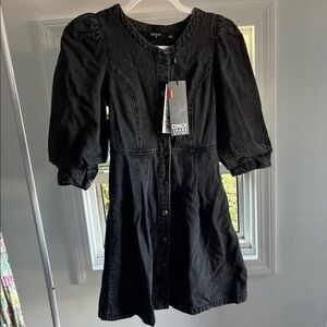 ONLY Black Puff-Sleeve Mini Dress